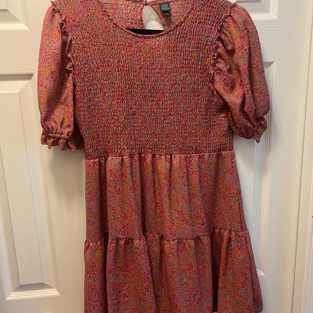 Wild Fable Pink Floral Puff Sleeve Dress